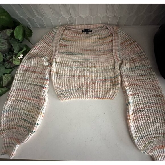 Blue Blush Multicolor Knit Sweater Top Size M - Picture 1 of 9